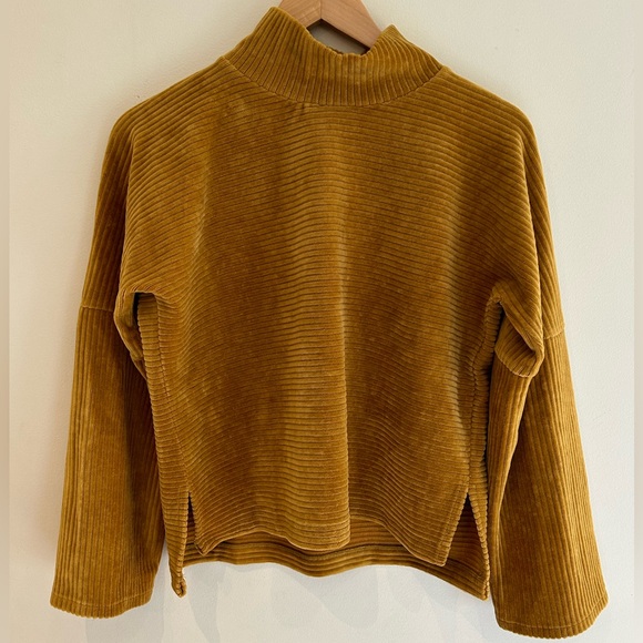 Madewell Texture & Thread Velour Corduroy Mockneck Top size XS - Picture 2 of 5